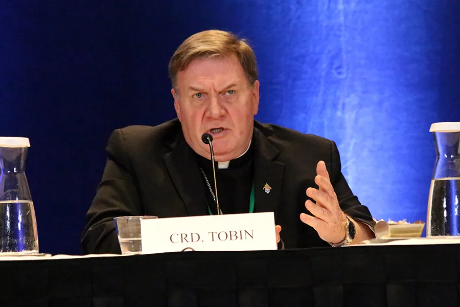 Cardinal Joseph Tobin of Newark answered questions during a press conference at the 2019 USCCB General Assembly on June 13, 2019.?w=200&h=150
